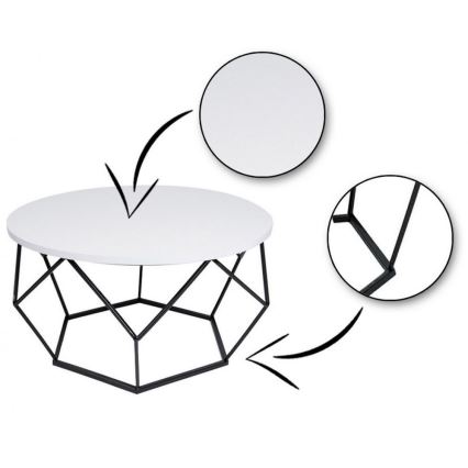 Kafijas galdiņš DIAMOND 40x70 cm melns/balts