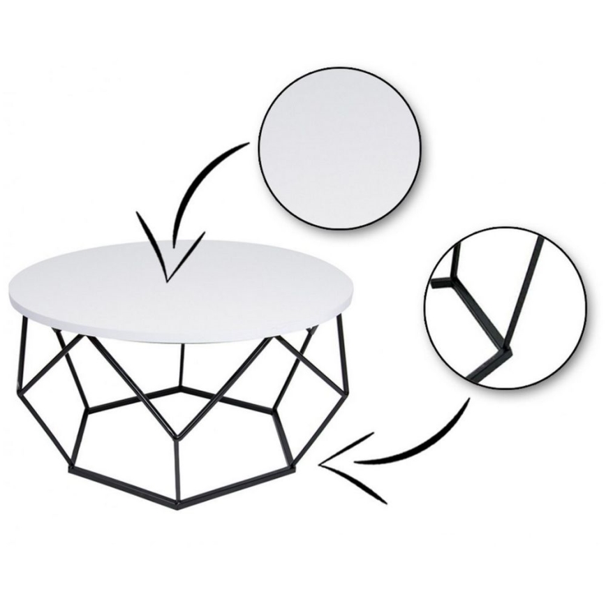 Kafijas galdiņš DIAMOND 40x70 cm melns/balts