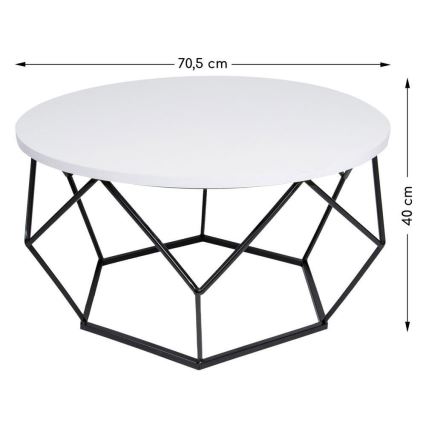 Kafijas galdiņš DIAMOND 40x70 cm melns/balts