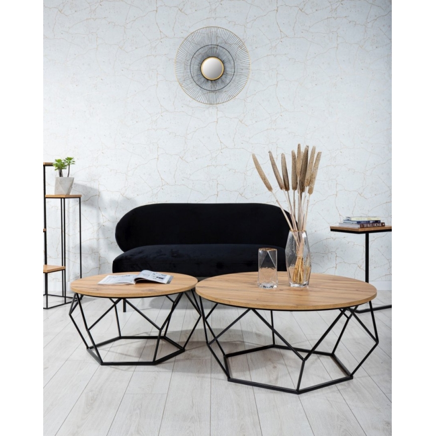 Kafijas galdiņš DIAMOND 40x70 cm melns/brūns