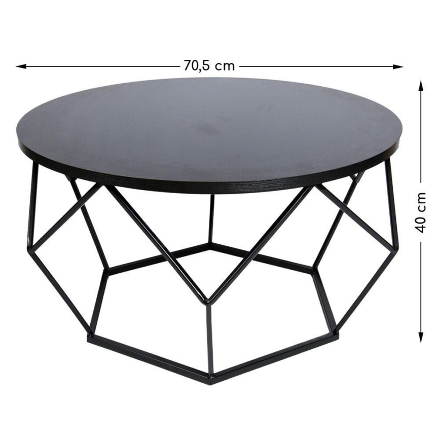 Kafijas galdiņš DIAMOND 40x70 cm melns
