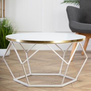 Kafijas galdiņš DIAMOND 40x70 cm zelta/balta