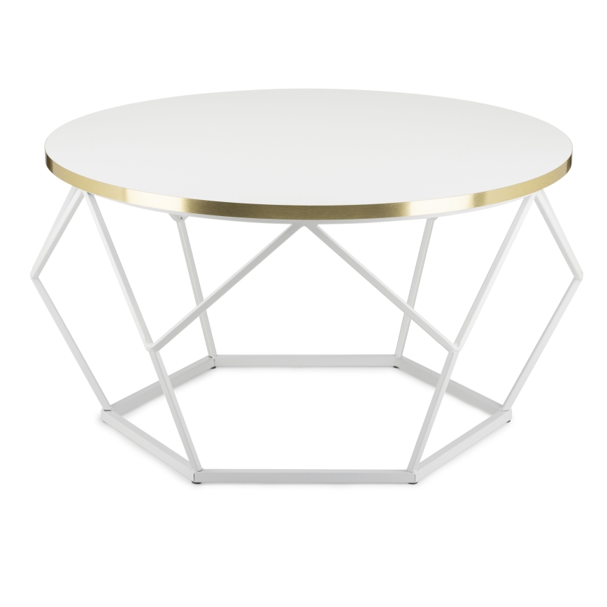 Kafijas galdiņš DIAMOND 40x70 cm zelta/balta
