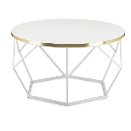 Kafijas galdiņš DIAMOND 40x70 cm zelta/balta