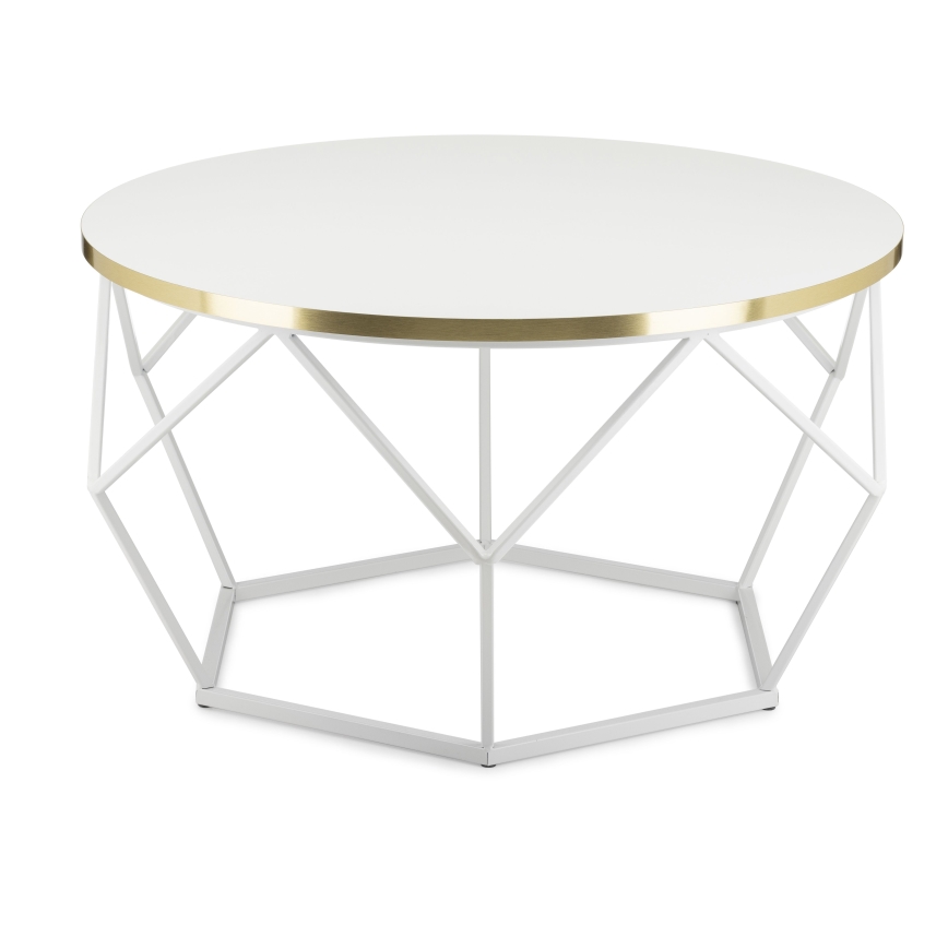 Kafijas galdiņš DIAMOND 40x70 cm zelta/balta