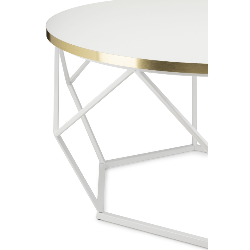 Kafijas galdiņš DIAMOND 40x70 cm zelta/balta