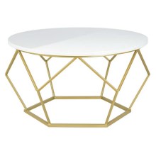 Kafijas galdiņš DIAMOND 40x70 cm zelta/balts