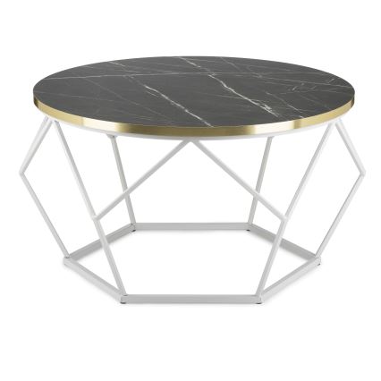 Kafijas galdiņš DIAMOND 40x70 cm zelta/melna/balta