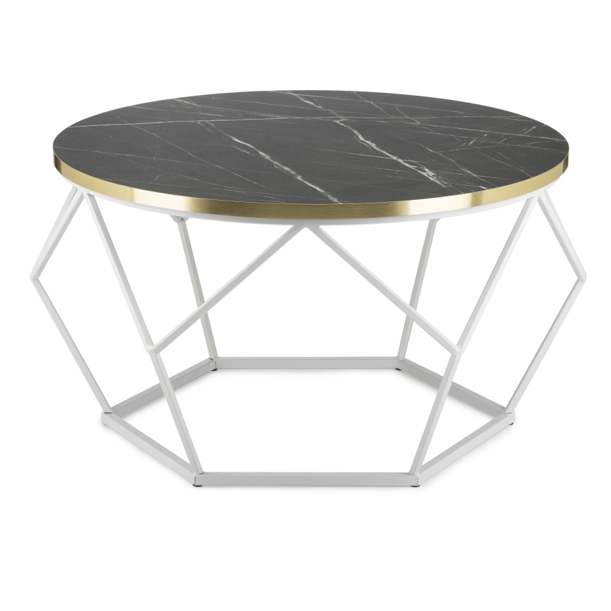 Kafijas galdiņš DIAMOND 40x70 cm zelta/melna/balta
