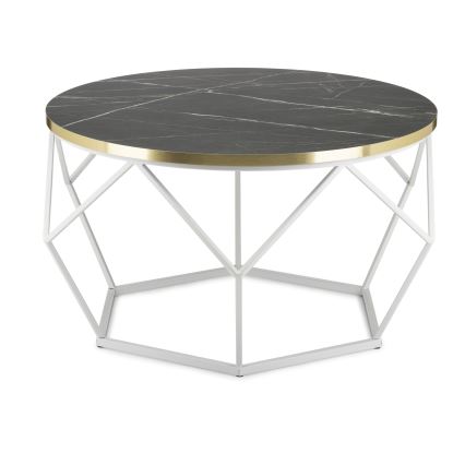 Kafijas galdiņš DIAMOND 40x70 cm zelta/melna/balta
