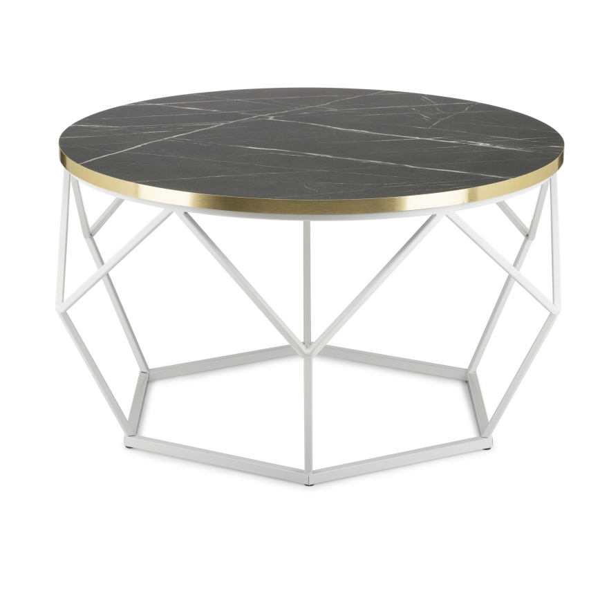 Kafijas galdiņš DIAMOND 40x70 cm zelta/melna/balta