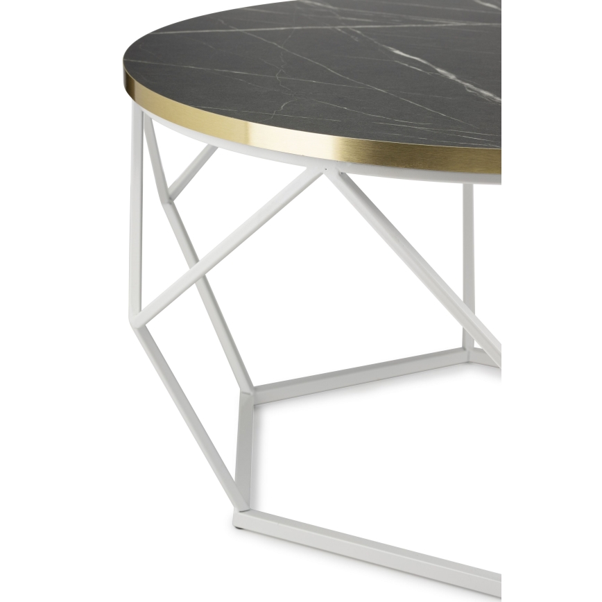 Kafijas galdiņš DIAMOND 40x70 cm zelta/melna/balta