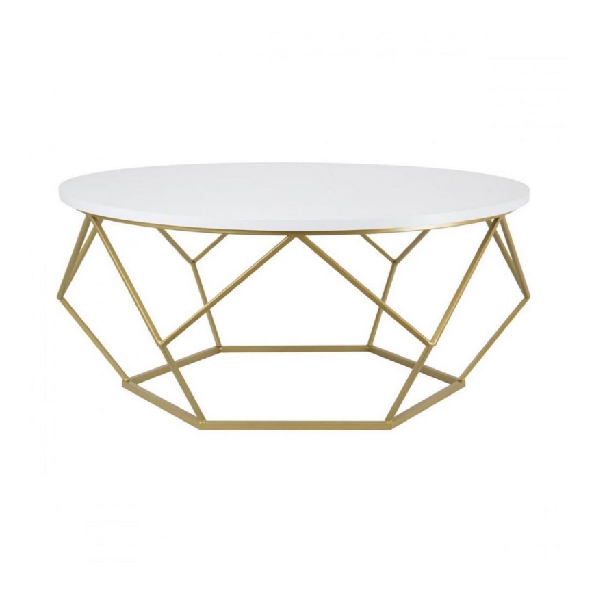 Kafijas galdiņš DIAMOND 41,5x90 cm zelta/balts