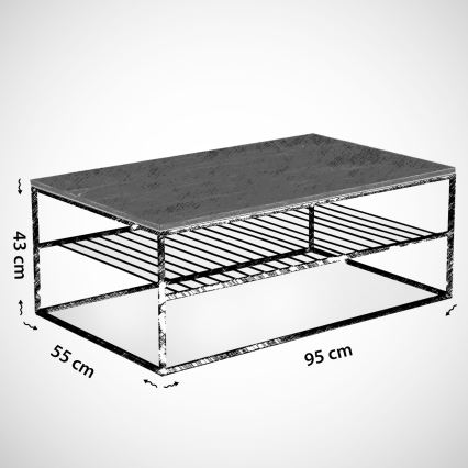 Kafijas galdiņš ETNA 43x95 cm melns