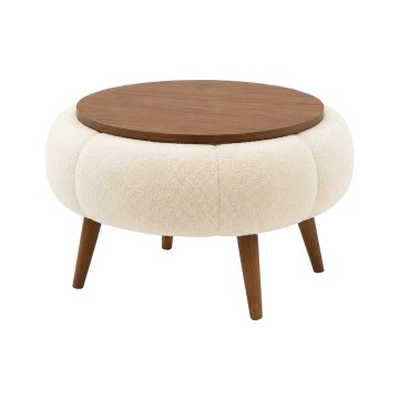 Kafijas galdiņš FELPO Ø 45 cm bēšs/rieksts