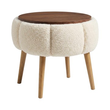 Kafijas galdiņš FELPO Ø 45 cm krēmkrāsa/valrieksts