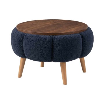 Kafijas galdiņš FELPO Ø 45 cm zils/valrieksts