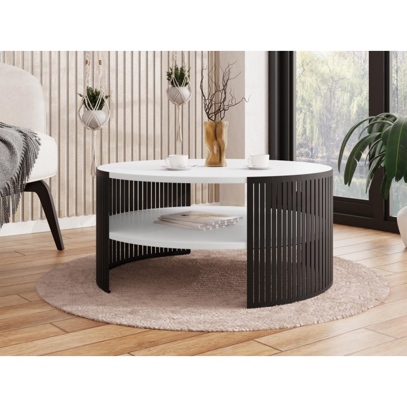 Kafijas galdiņš FIKOLI 40x75 cm melna/balta