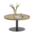 Kafijas galdiņš FOCUS, Ø 80 cm, ozols/melns