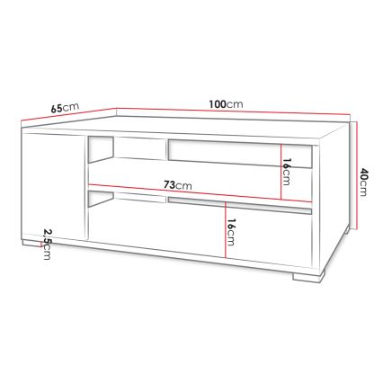 Kafijas galdiņš GIMREN 100x40 cm balts
