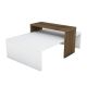 Kafijas galdiņš GLOW 32x80 cm balts/brūns