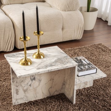 Kafijas galdiņš HARMONY 40x80 cm marmora dekors