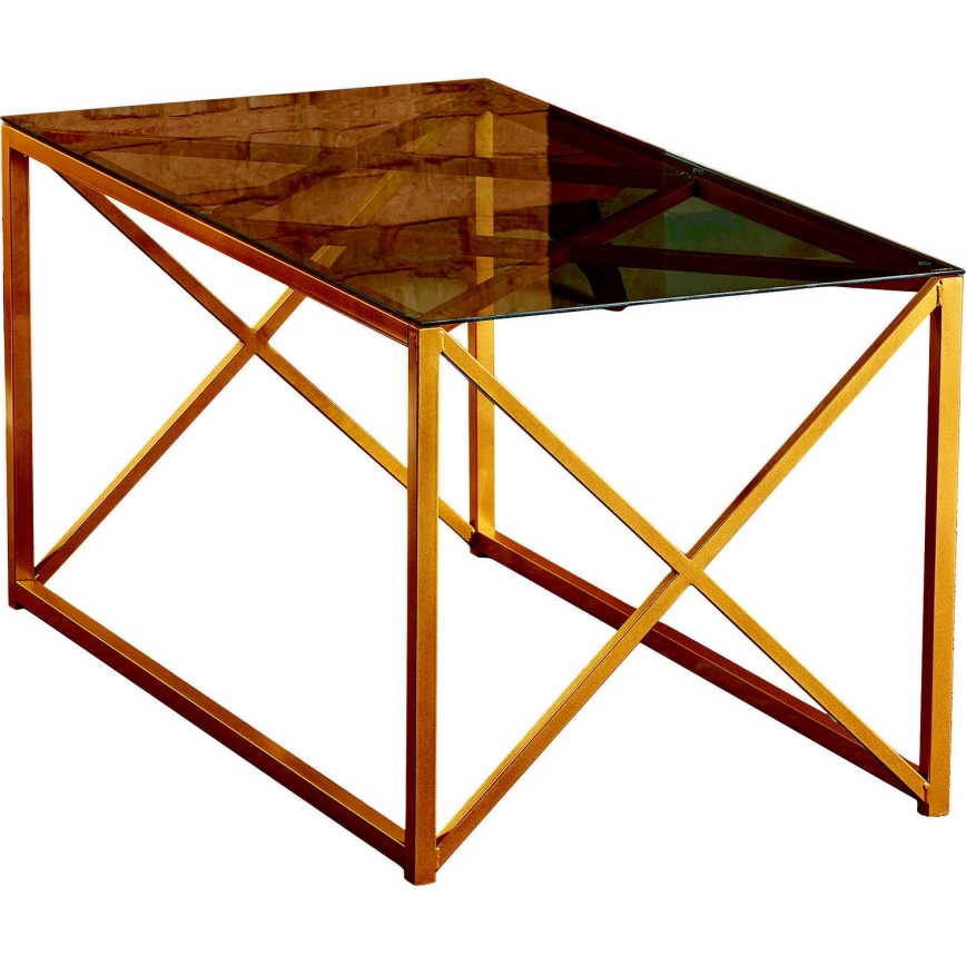 Kafijas galdiņš ILIOMAR 46,6x94 cm zelta/melna