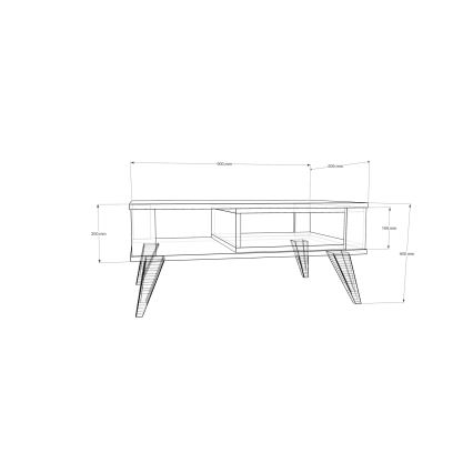 Kafijas galdiņš IONIS 40x90 cm brūns/balts