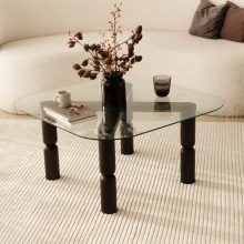 Kafijas galdiņš KEI 40x80 cm brūna/caurspīdīga