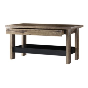 Kafijas galdiņš LANDU 50x100 cm mūku klostera ozols/melna