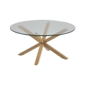 Kafijas galdiņš LUCA 82 cm caurspīdīgs/ozols