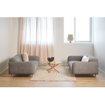 Kafijas galdiņš LUCA 82 cm caurspīdīgs/ozols