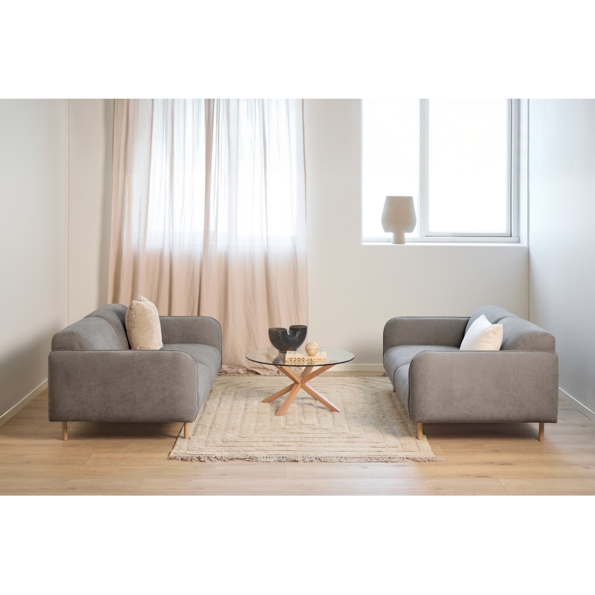 Kafijas galdiņš LUCA 82 cm caurspīdīgs/ozols