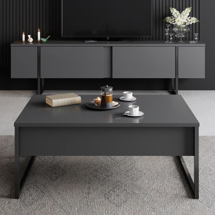 Kafijas galdiņš LUXE 40x90 cm antracīta/melna