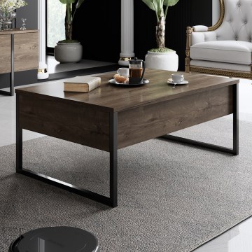 Kafijas galdiņš LUXE 40x90 cm rieksts/melna