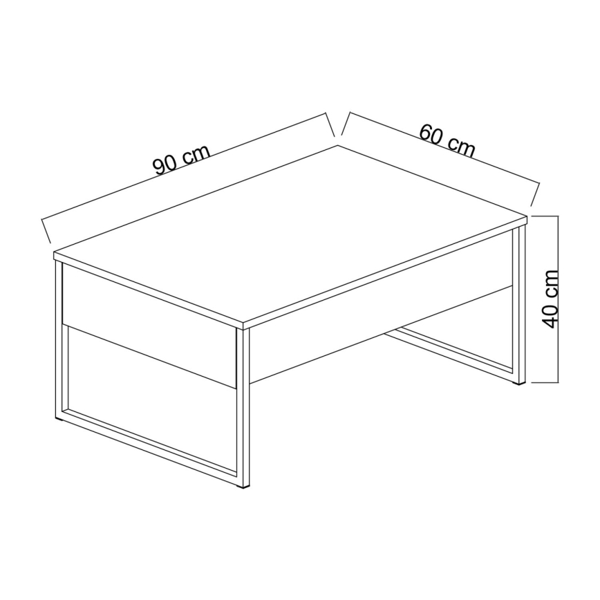 Kafijas galdiņš LUXE 40x90 cm rieksts/melna