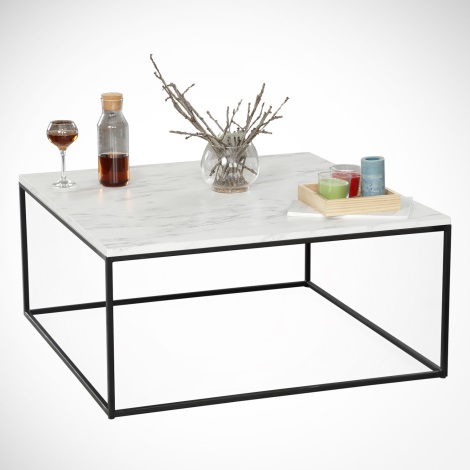 Kafijas galdiņš MARMO 43x75 cm melns/balts