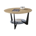 Kafijas galdiņš MARMO Ø 70 cm, ozols/melns