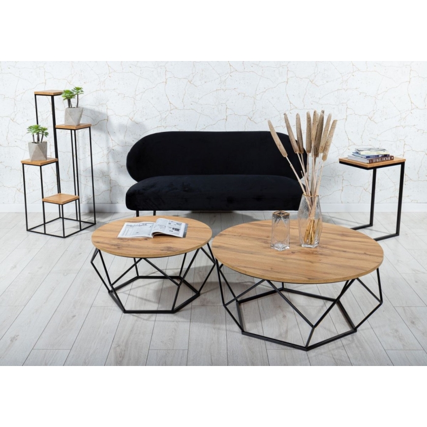 Kafijas galdiņš MARMUR 40x70 cm melns/brūns