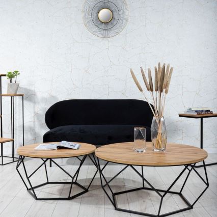 Kafijas galdiņš MARMUR 40x70 cm melns/brūns