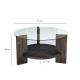 Kafijas galdiņš MONDO 40x75 cm priede/caurspīdīga