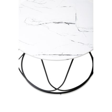 Kafijas galdiņš NUBIRA 41x60 cm melna/marmora dekors