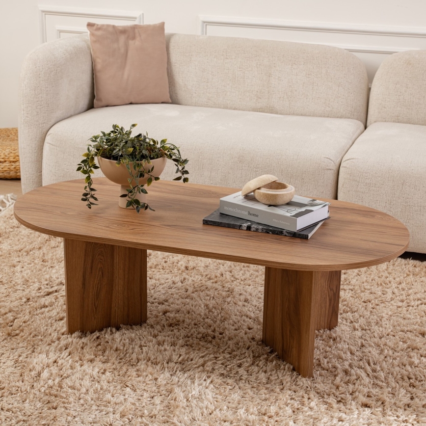 Kafijas galdiņš OVAL 60x120 cm brūna