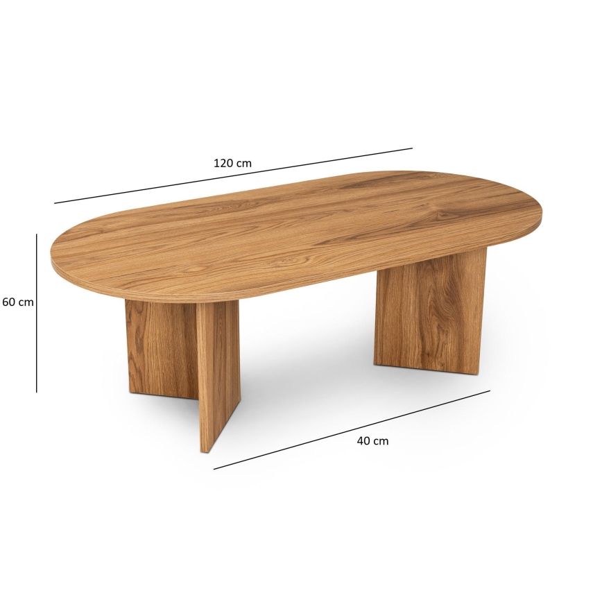 Kafijas galdiņš OVAL 60x120 cm brūna