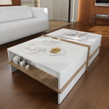 Kafijas galdiņš PLUS 35x90 cm brūns/balts