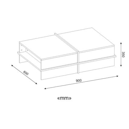 Kafijas galdiņš PLUS 35x90 cm brūns/balts