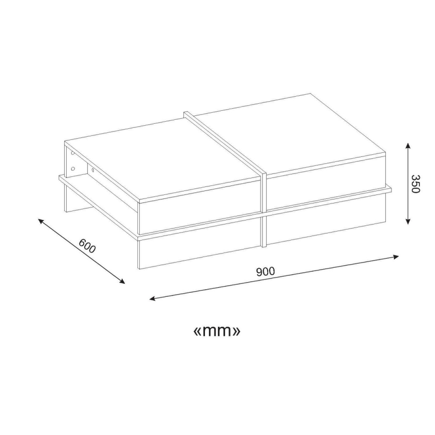 Kafijas galdiņš PLUS 35x90 cm brūns/balts