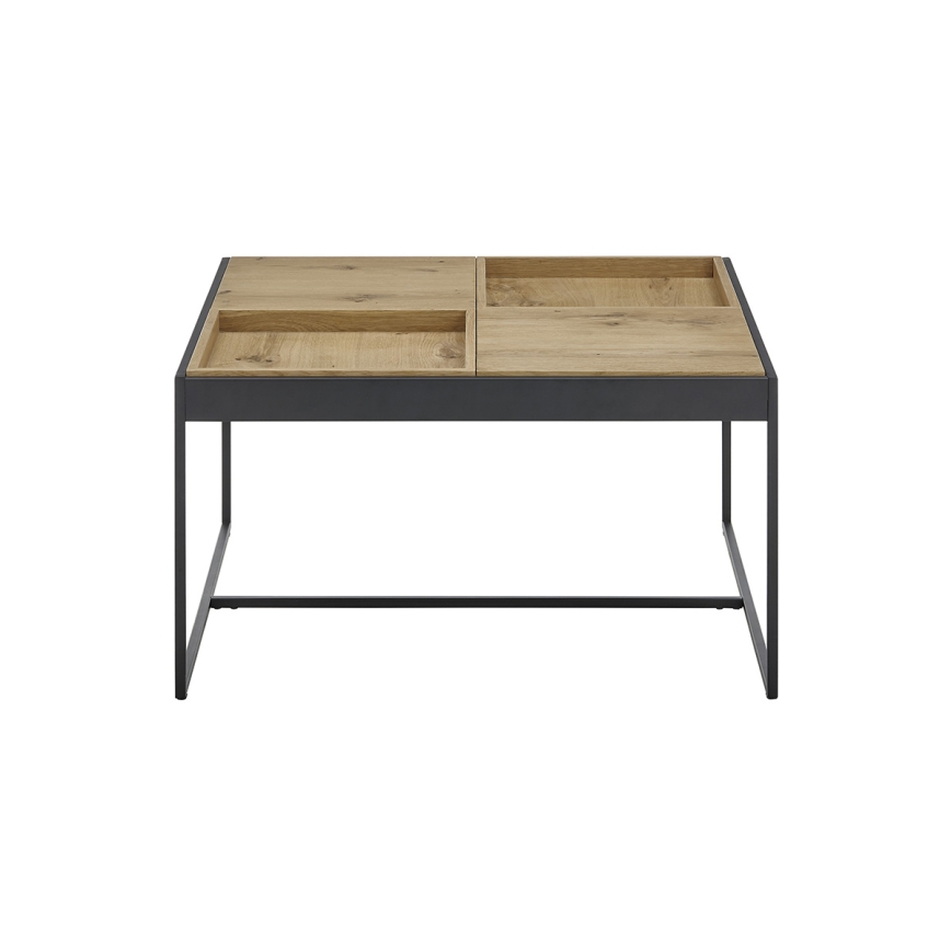 Kafijas galdiņš PULSE 83x83 cm ozols/melns