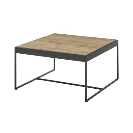 Kafijas galdiņš PULSE 83x83 cm ozols/melns