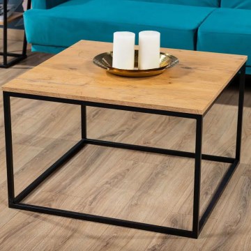 Kafijas galdiņš QUAD 50x80 cm melns/brūns